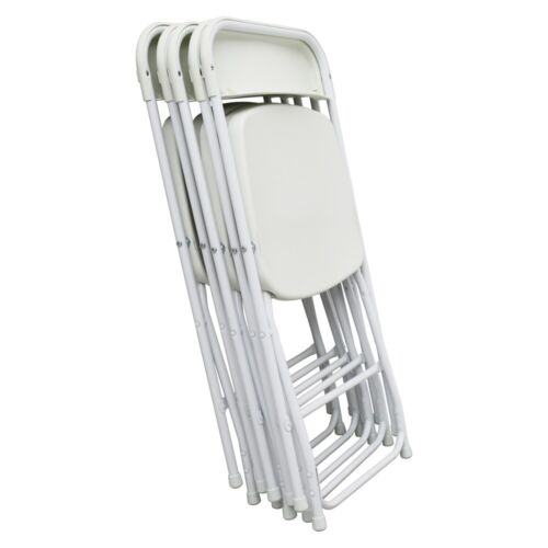Enhanced Plastic Folding Chairs Wedding Party Event Stackable Dining Chair White - Picture 4 of 22