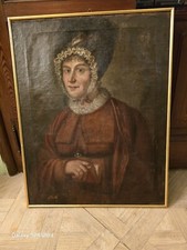 Quadro antico 1600 olio su tela Ritratto di Nobile Donna