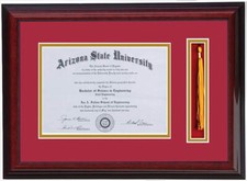 DIPLOMA FRAME WITH TASSEL HOLDER 8x6,7x9,8x10,8.5x11,9x12,11x14 RC BRANDY-RED