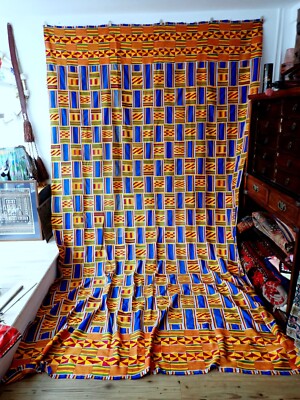 Kente Stoffbehang handgewebt Textil Ghana Afrika Wandbehang Wandteppich Vintage