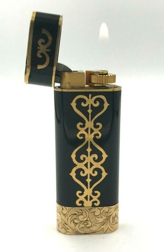 Cartier Encendedor Belleza Revisado Exterior Chaqueta Negro Dorado  - Imagen 10 de 12