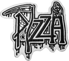 Pizza Grim Reaper Ghost God of Death Scythe Punk Embroidered Sew Iron on Patch W
