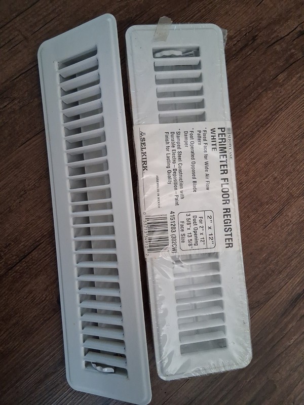 Lot 2  Selkirk Perimeter Floor Register - White 2" x 12" - Made In USA 
