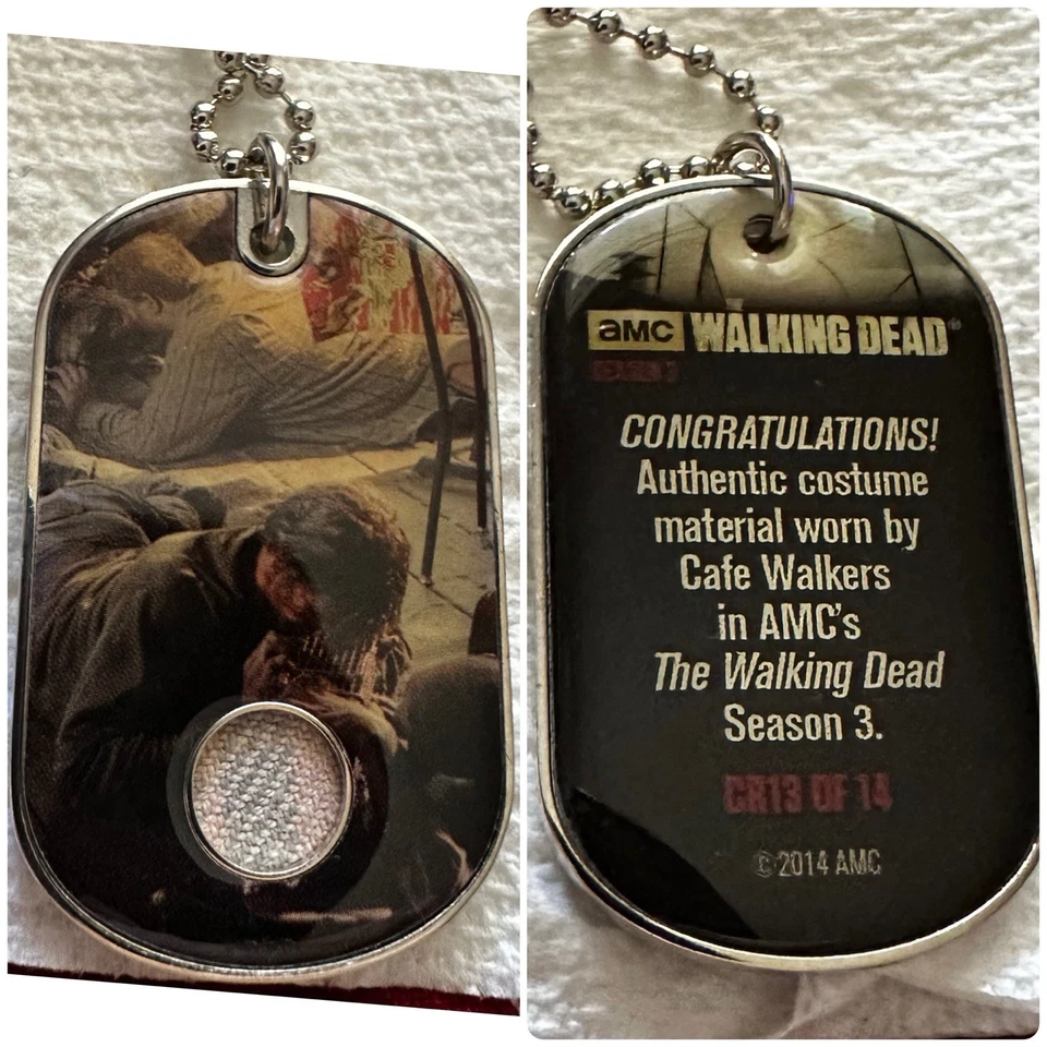 Waking Dead Dog Tags 13 Pieces  Includes   2 Hologram 1 With Piece Of Clothing￼ - Image 2 of 4