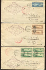 C13-C15 Graf Zeppelin APR 29 1930 Round Trip $2.60 Covers from Same Mailer P5013