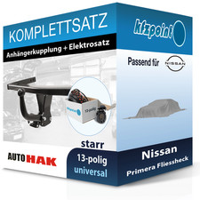 Für Nissan Primera Fliessheck 96- AUTO HAK Anhängerkupplung starr + 13polig AHK