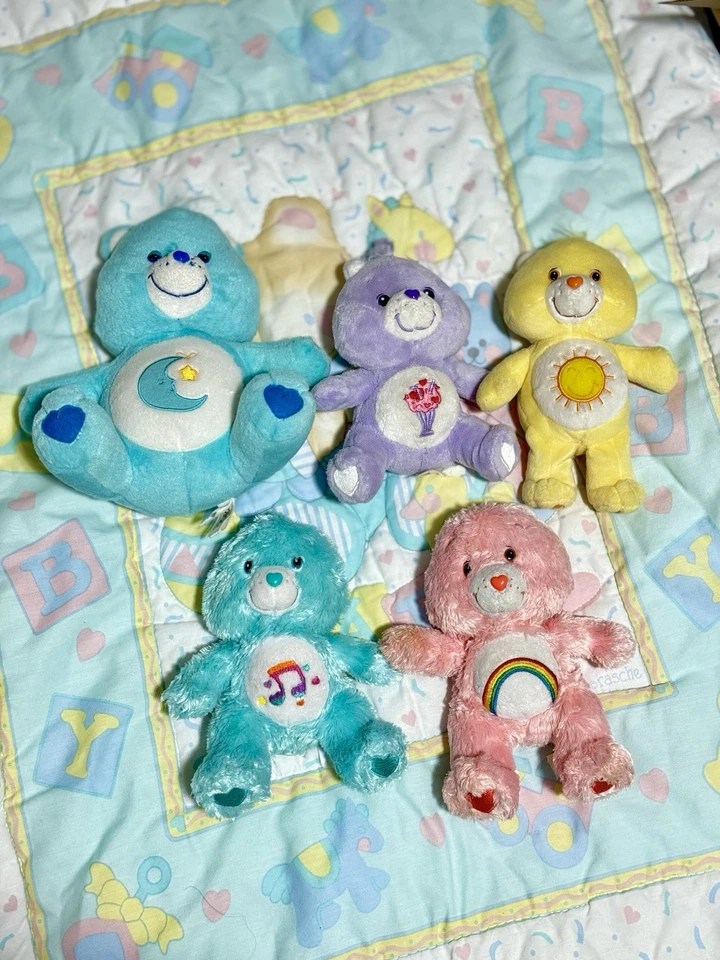 Lote de 5 peluches de peluche de colección Care Bear Y2K años 2000 juguete de peluche lote de coleccionista PAQUETE Foto 2 de 4