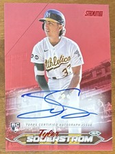 2024 Topps Stadium Club Chrome Tyler Soderstrom Red Refractor ROOKIE AUTO /50