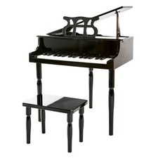 Black 30 Key Toy Grand Piano with Bench
