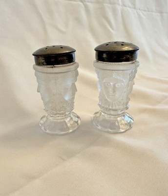 Vintage Duncan Miller Three Face Sisters Salt & Pepper Shakers