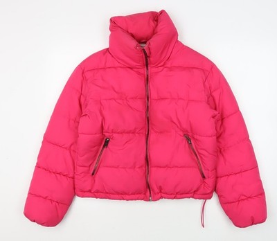 Glamouröse rosa gefütterte Damenjacke - Größe 6, Winter