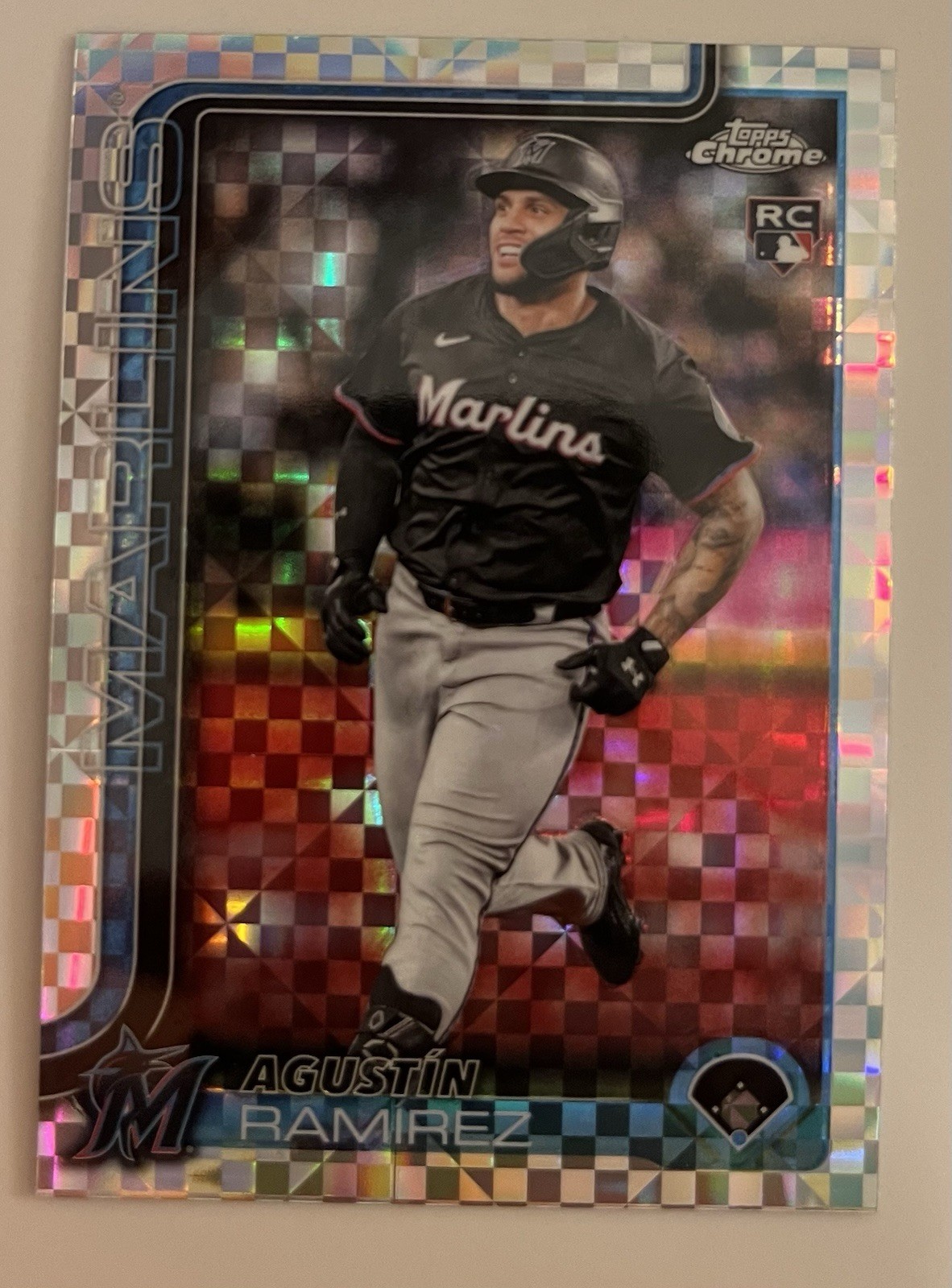 2025 Topps Chrome Update Series X-Fractor Agustin Ramirez Rookie Marlins #USC200