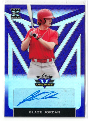 2021 Leaf Valiant PURPLE RC AUTO Blaze Jordan! Cardinals! Rookie! Autograph /25