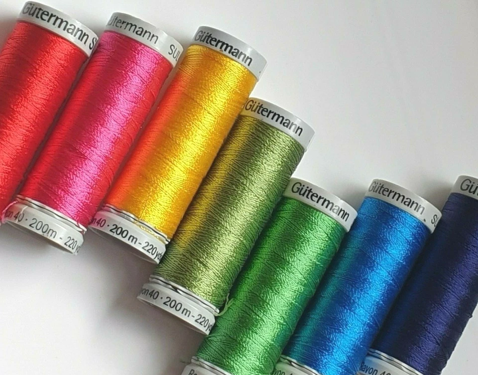 Gutermann sulky rayon 40 machine embroidery thread 200m