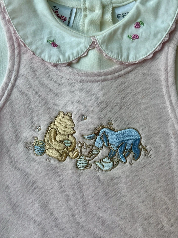 Vintage Y2K The Disney Store Winnie Pooh Classic Pooh Dress Set Pink 24 Month - Image 2 of 4