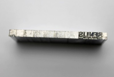 SENLIS - STAINLESS STEEL PRINTING PLATE / STAMP - CITY FRANCE - 5x2.5cm