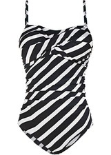 Damen Badeanzug Schwarz Weiß Shapewear Figur...