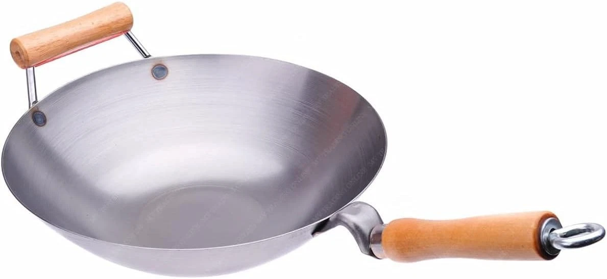 Carbon Steel Wok with Helper Handle (Flat Bottom), 14 Gauge Thickness, USA Made
Opens in a new windo