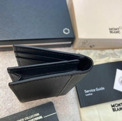 MONTBLANC Sartorial 4CC Card Holder Mini Wallet Black Leather