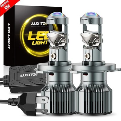 H4 Mini Bi-LED Projector Lens Hi/Lo Beam 100W 500000LM Headlight Kit Retrofit US