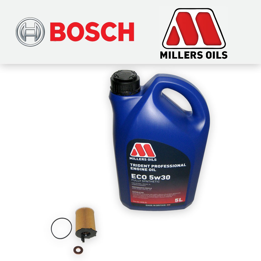 SERVICE KIT for FORD FOCUS MK2 1.6 TDCI OIL FILTER +5L MILLERS OIL (2004-2012)