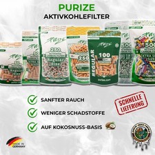 PURIZE Aktivkohlefilter - &Oslash; 5/6/9mm 50/100/250/500 Stk.