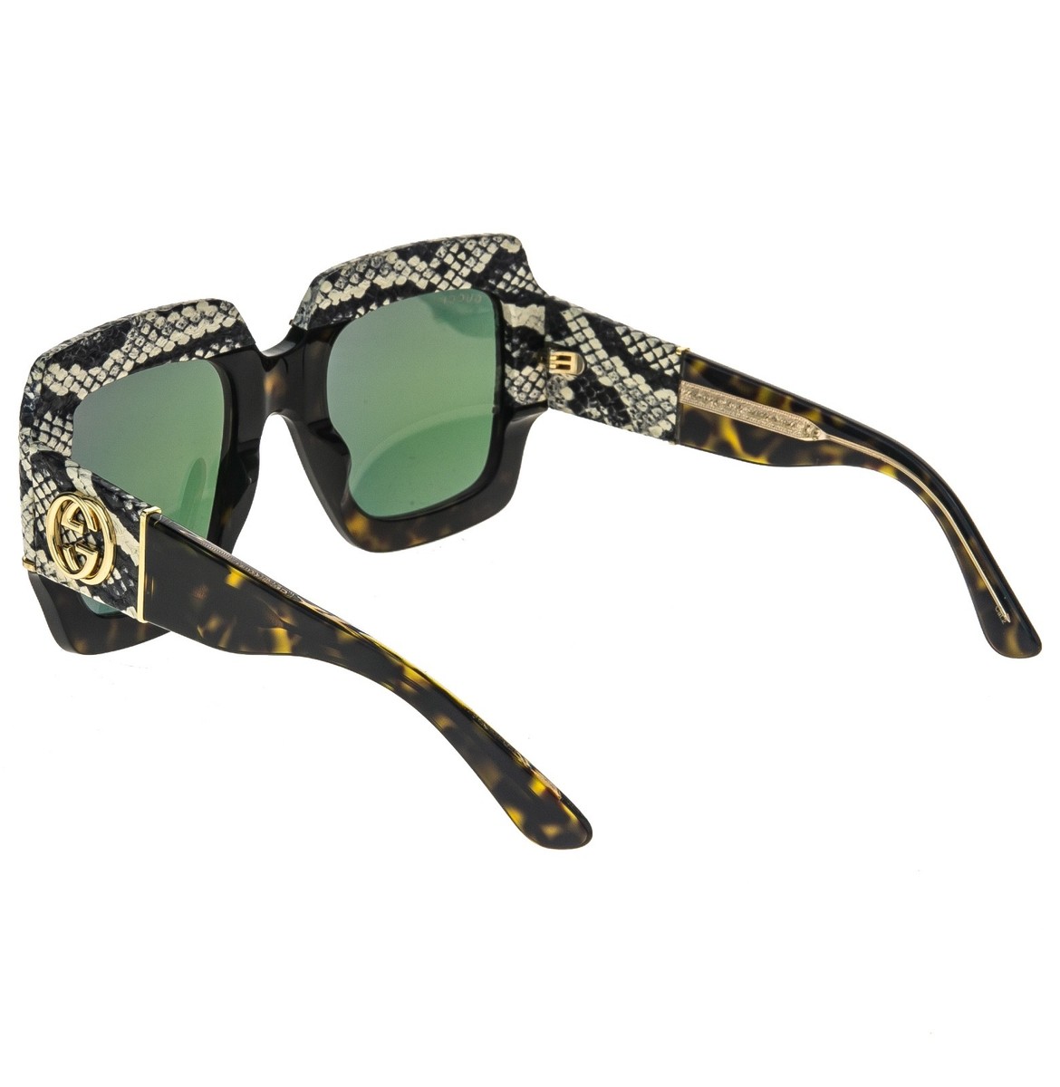 GUCCI 0484 Brown Pink Mirror Ayers Snake Python Leather 006