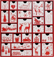 Wooden Christmas Advent Calendar with 24 Drawers Countdown to Christmas