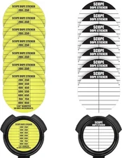 14 Pack Scope DOPE Sticker for Long-Range Shooting- Yellow and White 