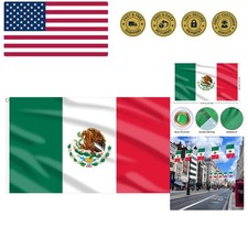 Mexico Flag 3x5 Ft, Large Mexican Flags for Cinco de Mayo Party Decorations -...