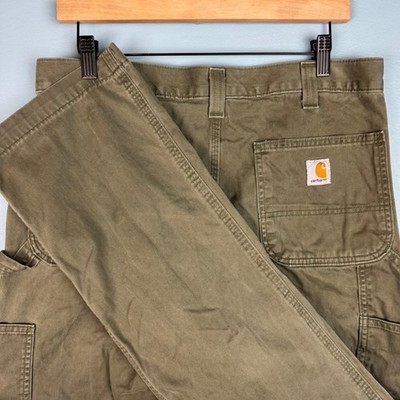 Carhartt Men's 34x33 Green Relaxed Straight Twill Carpenter Pants Workwear B324