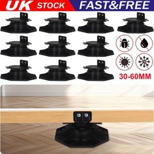 10X Adjustable Decking Pedestal Riser Foot Bearing Support Shed Base 30mm-60mm
