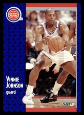 1991-92 Fleer #61 Vinnie Johnson Detroit Pistons