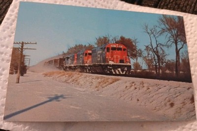 Vintage 1972 Grand Trunk Western GP38 Locomotives Postcard