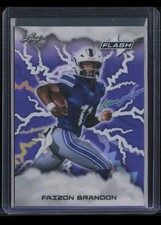 2025 Leaf Flash Faizon Brandon 1/1 Football Card Purple Prism 1 of 1 Rookie RC