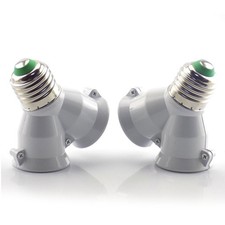E27 1 to 2 E27 LED Light Bulb Lamp Adapter Converter Split Splitter Base Socket