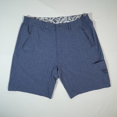 Mad Pelican Men's Blue Heather Hybrid Performance Shorts Size L