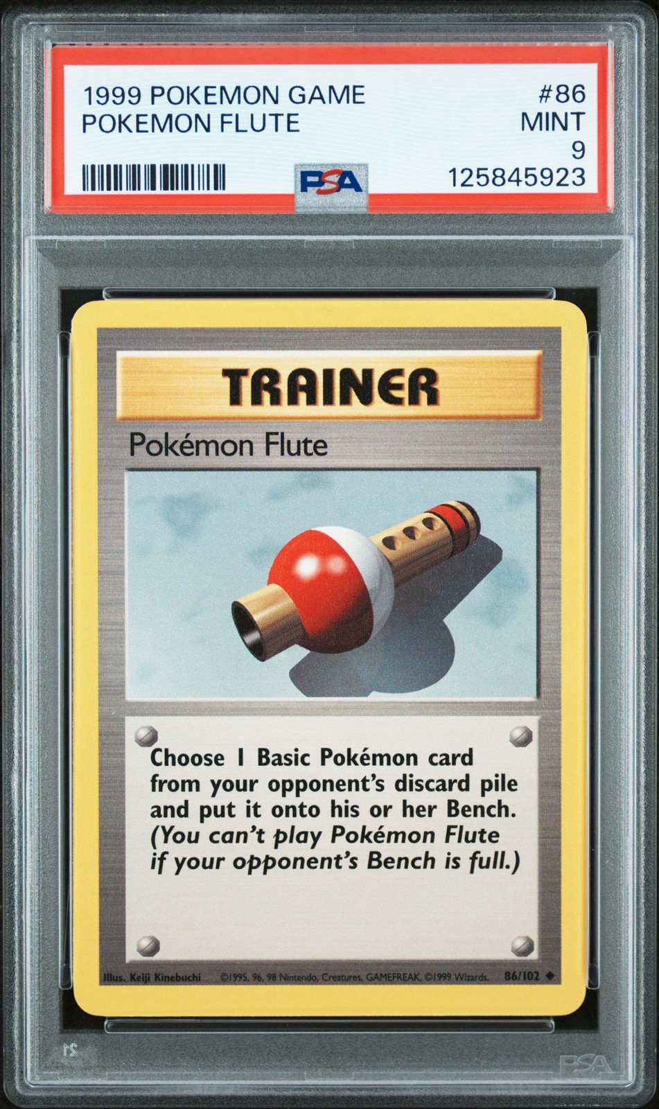 1999 POKEMON BASE SET UNLIMITED #86 POKEMON FLUTE PSA 9