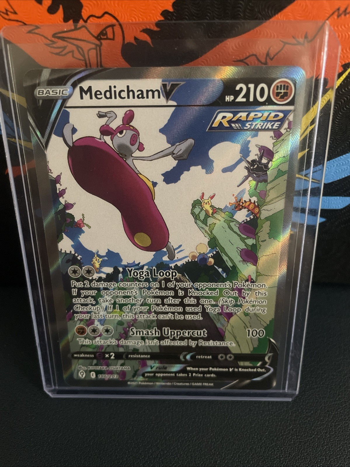 Medicham V (Alternate Full Art) 186/203 SWSH07: Evolving Skies Holo NM