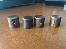 4 Wood guitar knobs that fit a 4 mm shaft. Hex set screw.
