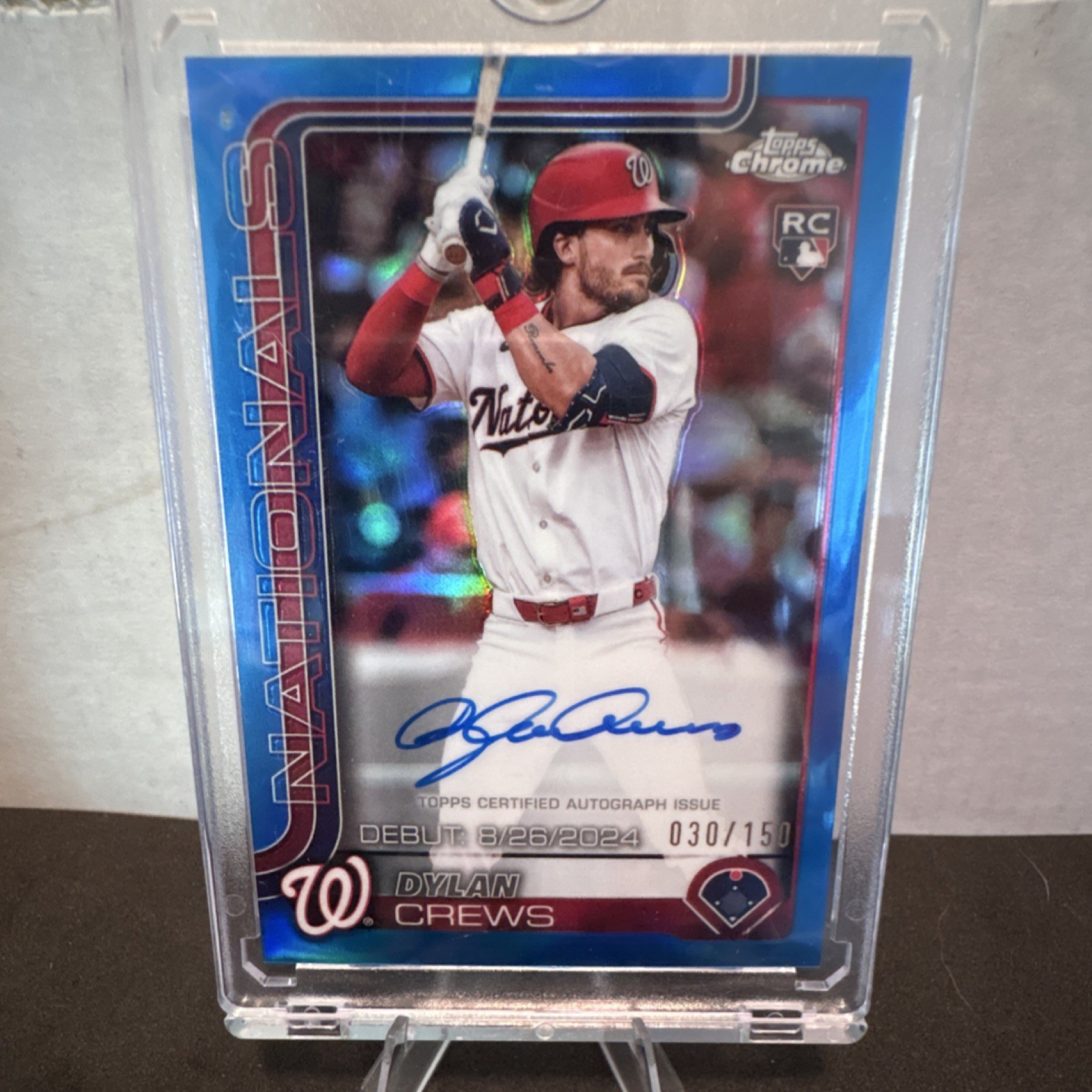 Topps Chrome 2025 Dylan Crews Rookie Auto Blue Refractor /150 Nationals