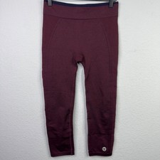 Tory Sport Leggings Womens M Burgundy Crop Tory Burch Athleisure Gym Performance
