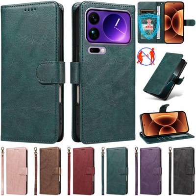 Handy Hülle für Xiaomi 17T Pro 15T Redmi Note 15 14 Leder Magnetish Brieftasche