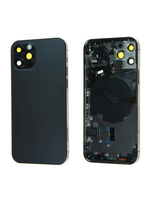 Vitre Arrière Châssis IPhone 12 Mini – Noir, Avec Boutons Et Aimant MagSafe, Neuf