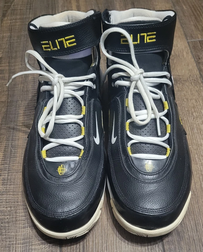 Nike Air Max Jermaine O'Neal PE 360 Elite Ds Hombres Talla 12 Cuero Negro 314185-011 Foto 4 de 4