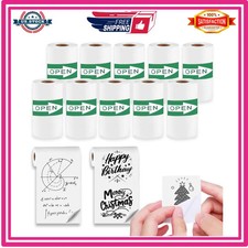 10 Rolls Self-Adhesive Sticker Thermal Paper for Sticker Printer, 57x25mm