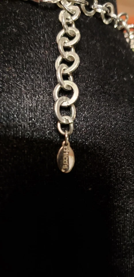 Conjunto de collar y pulsera elástica Chico's de 18,5 pulgadas de largo negro/oro/plateado Foto 4 de 4