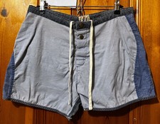 Marine Layer Swim Trunks Shorts Mens 36 Blue Gray Colorblock Drawstring