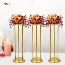 6 Pcs Columnar Gold Decorative Flower Stands Display Stand For Weddings 20 60cm