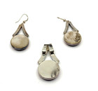 Designer Jay King Sterling Silver Lapis Orange Inlay Pendant & Earrings Set (V) — photo 3